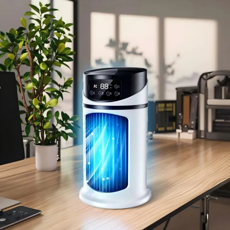 USB Desktop Fan with Humidifier & Spray Timer | Silent Portable