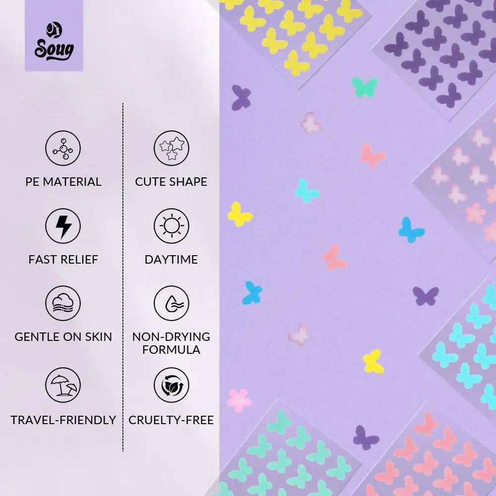 Cute Butterfly Heart Star Acne Pimple Patches – 120-420 Count