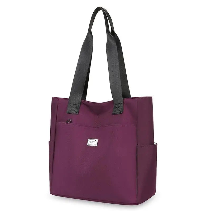 Lightweight Waterproof Nylon Shoulder Tote Bag | Large Capacity