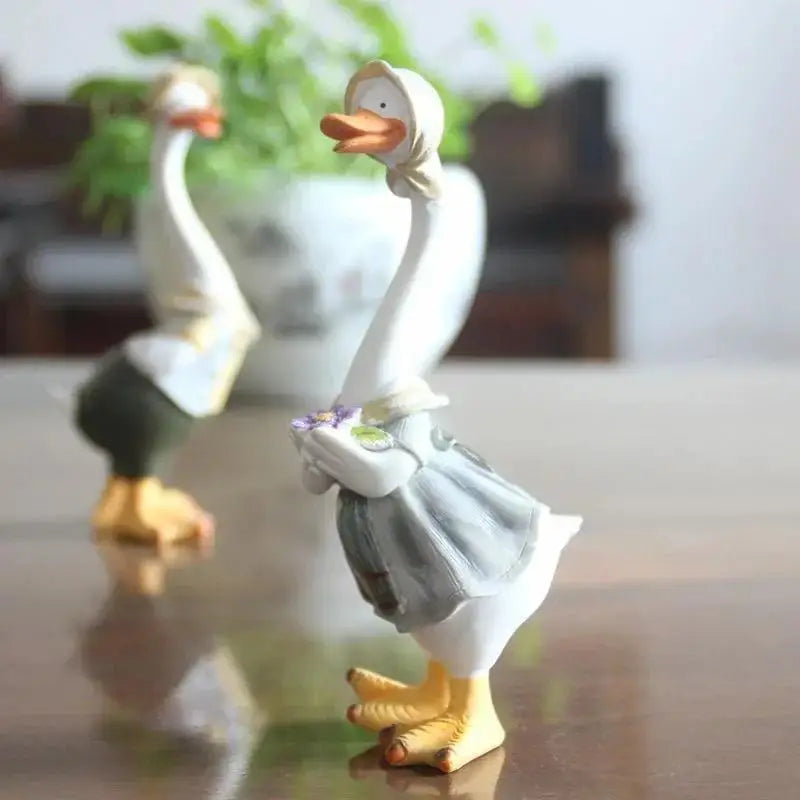 Resin Duck Family Garden Statue | Courtyard & Home Décor