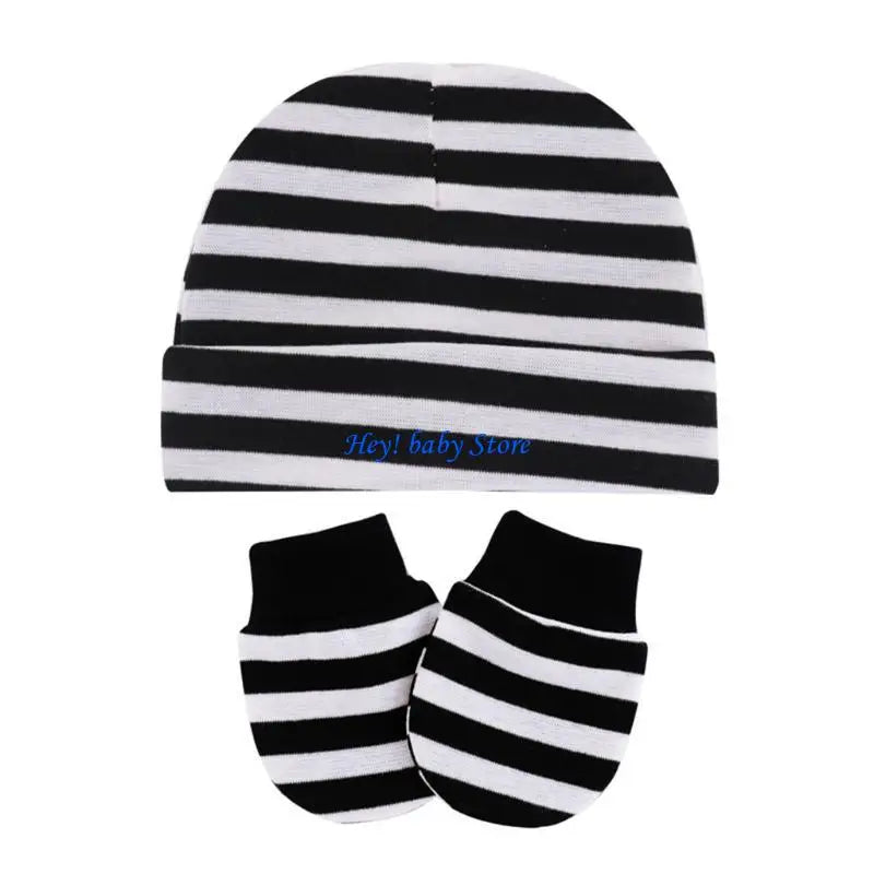 Baby Hat & No-Scratch Mittens Set | Soft Knit Turban Beanie