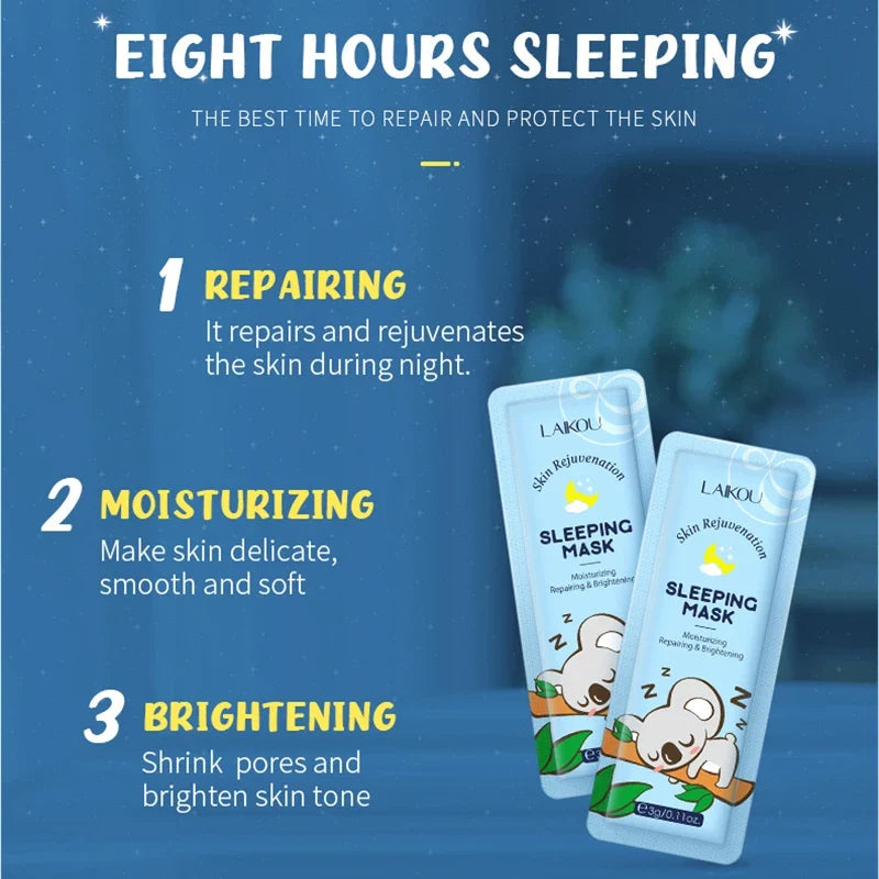 LAIKOU 7-Pack Overnight Sleeping Face Mask – Snail, Sakura & More