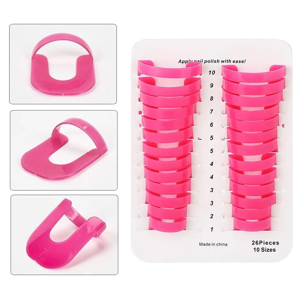 26-Piece Nail Polish Protector Set – Spill-Proof Manicure Stencils