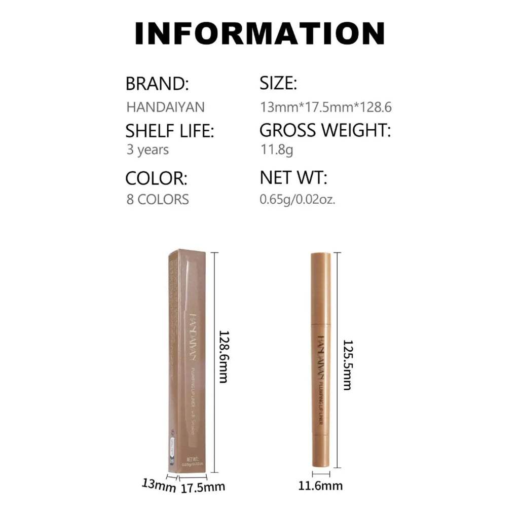HANDAIYAN Dual-Ended Waterproof Matte Lip Liner & Smudge Brush