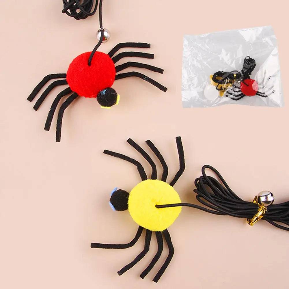 Cat Door Hanging Teaser Toy – Elastic Rope, Feather & Bell