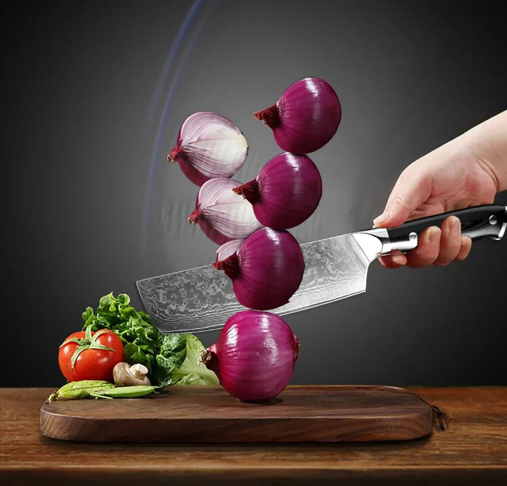 Damascus Steel Chef Knife Set 1–9 PCS | G10 Handle