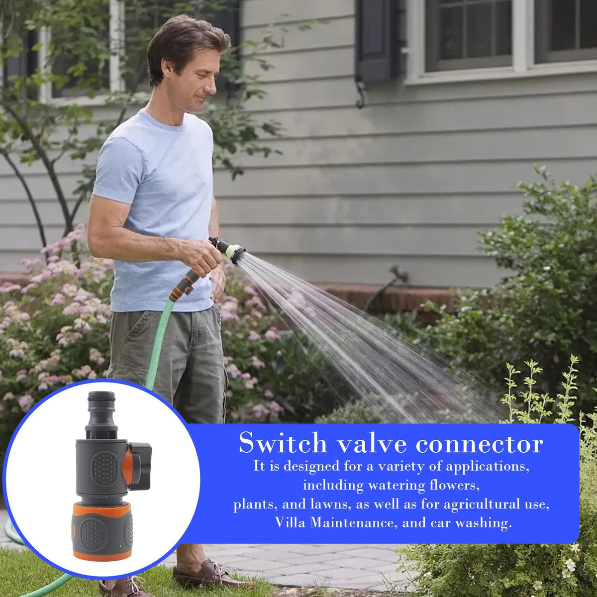 Quick Connect Garden Hose Adapter with Stop Valve | Easy Install