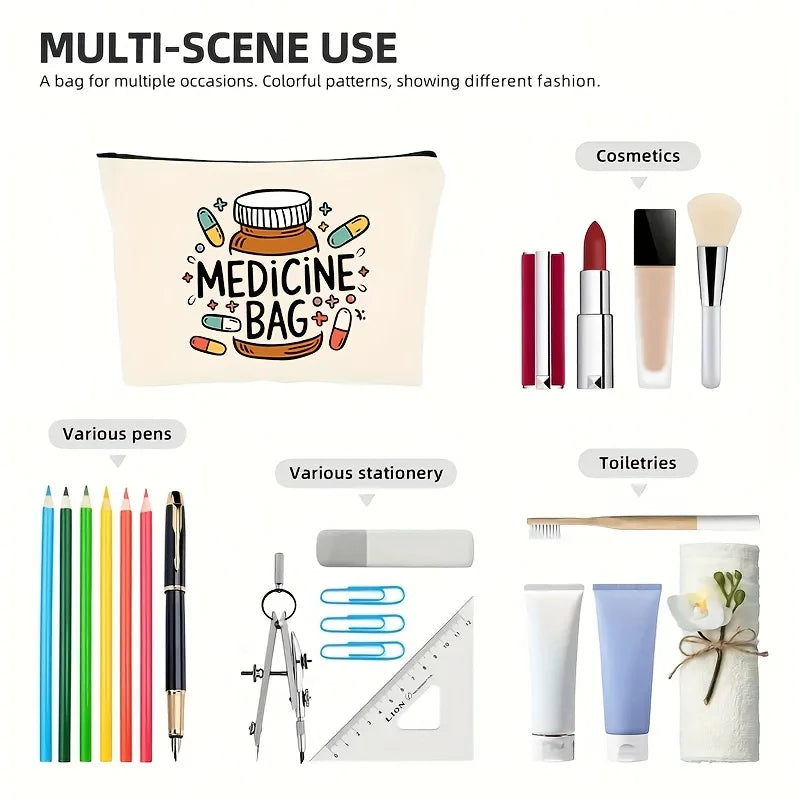 Cosmetic Travel Bag Zippered Toiletry Pouch Pencil Case Organizer