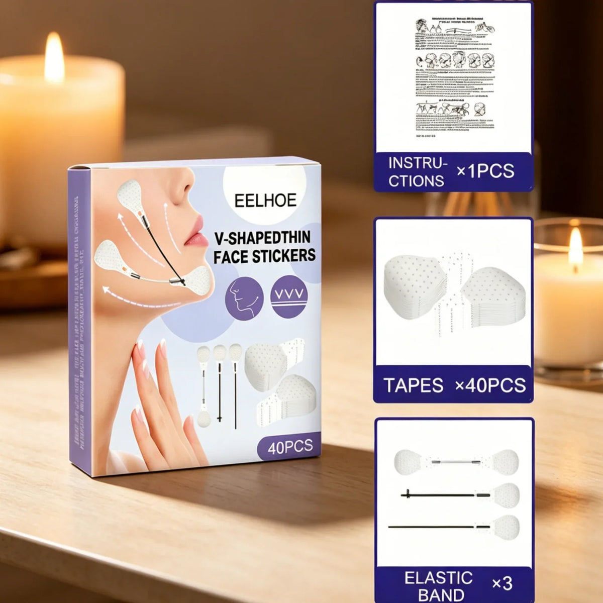 EELHOE Face Lifting Stickers – V-Shape Skin Tightening 40 PCS