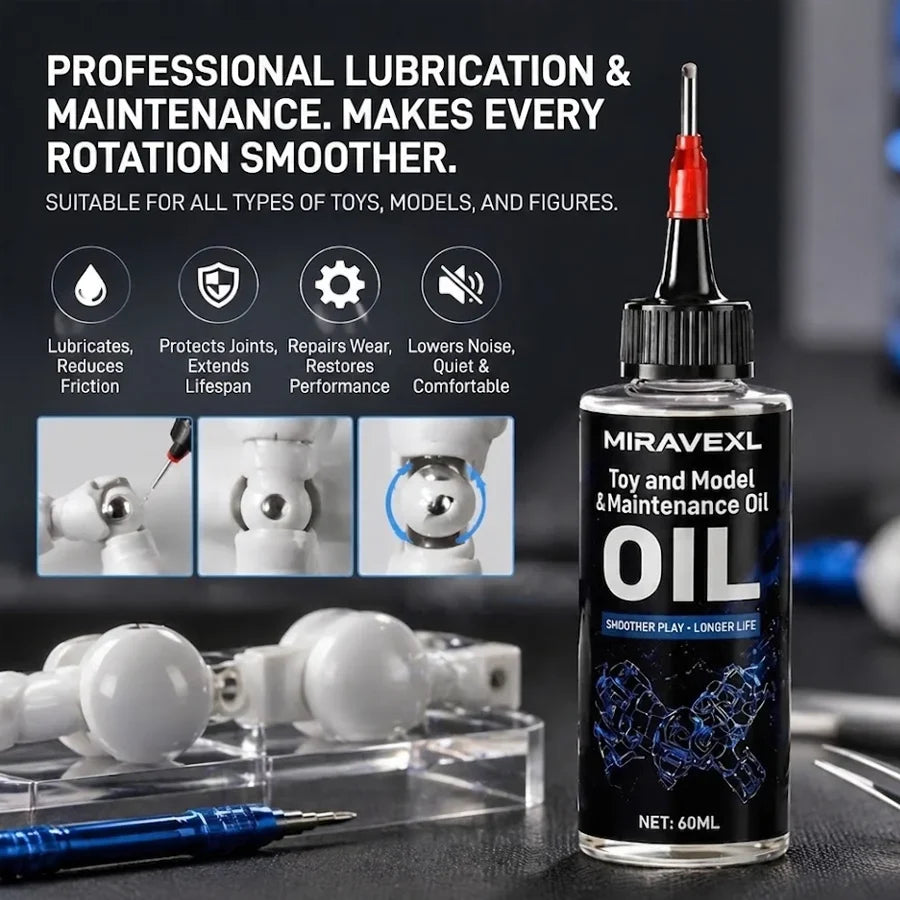 MIRAVEXL Action Figure Joint Lubricant Oil | Silicone Care
