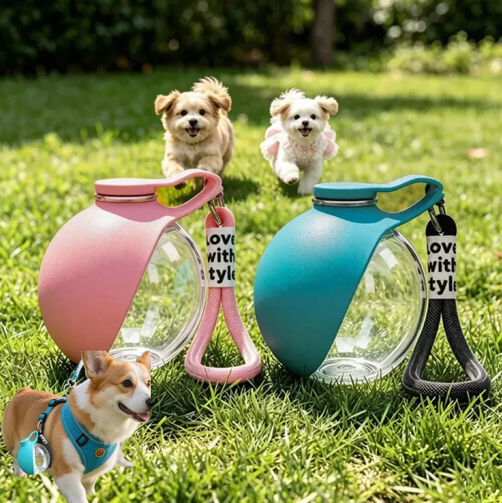 2-in-1 Pet Silicone Hiking Feeders Creative Portable Outdoor Water