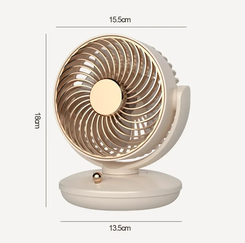 URGGU USB Rechargeable Mini Desk Fan – 3-Speed Air Circulator