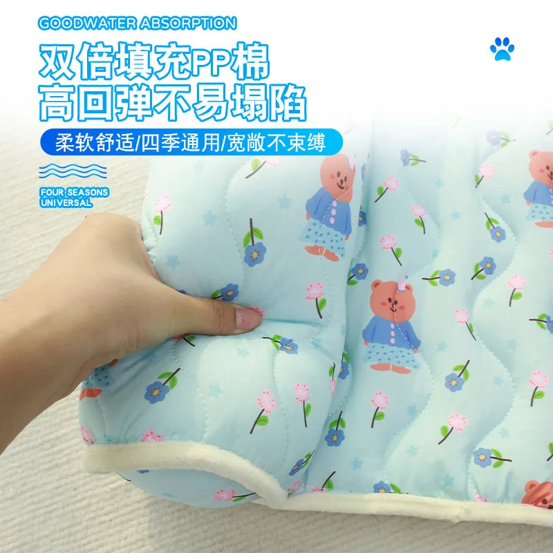 Summer Ice Silk Pillow Cool Pet Pad Cat Neck Protector Cooling