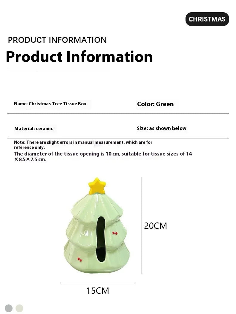 Creative Ceramic Tissue Box Christmas Tree Festive Atmosphere Napkin