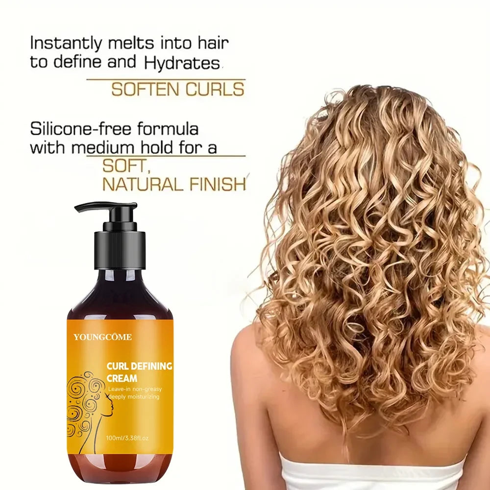 YOUNGCOME Curl Defining Cream – Anti-Frizz & Volumizing