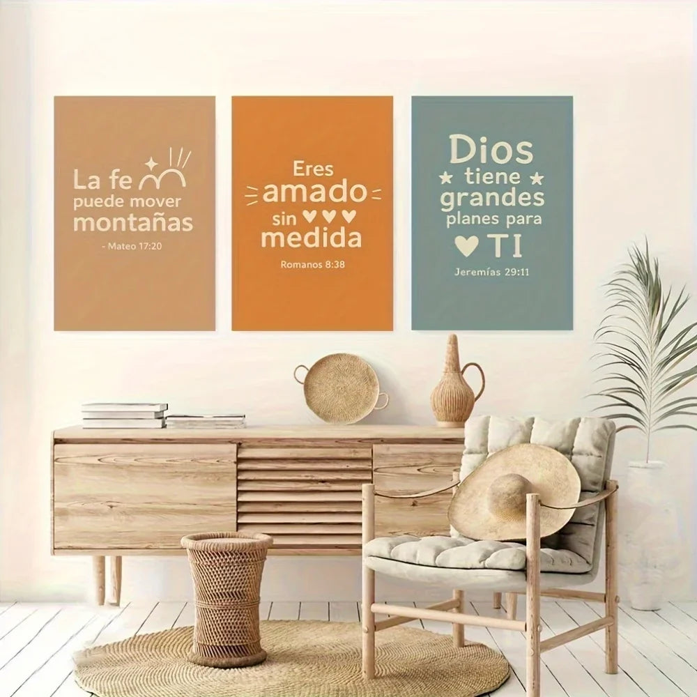 Faith Can Move Mountains 3-Piece Religious Canvas Wall Art