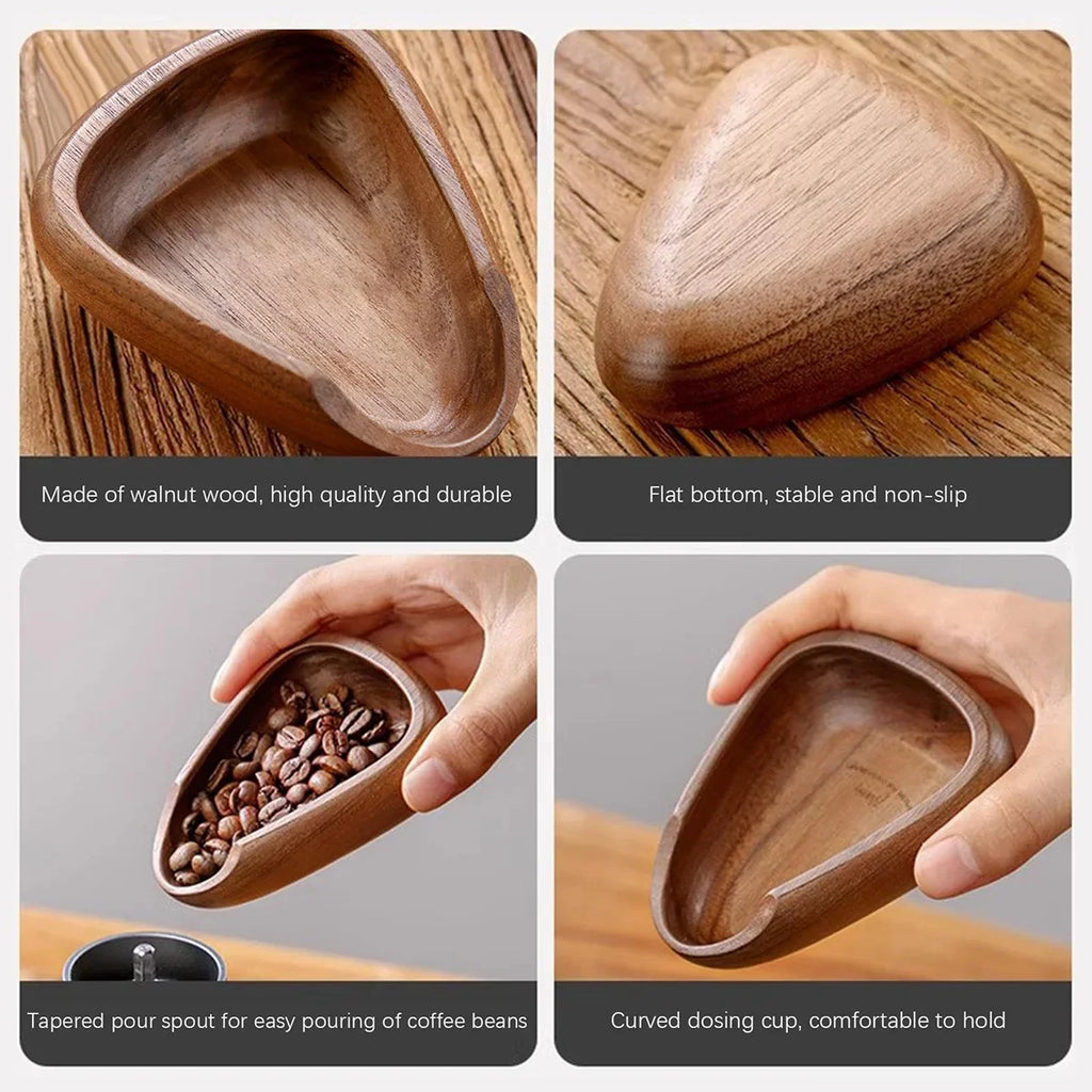 Wooden Coffee Bean Tray Sleek Black Sprayer Wood Dish Beans Perfect