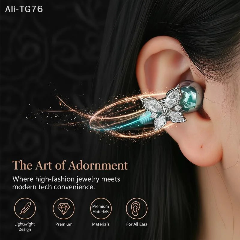 Butterfly Rhinestone Earbud Charms | Open Ear Earphone Clips
