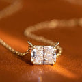 Huitan Minimalist CZ Rectangular Pendant Necklace – Gold Choker
