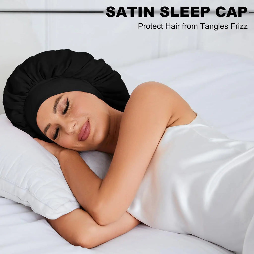 Elastic Ribbon Solid Shower Cap Wide Edge Round Bathing Hat