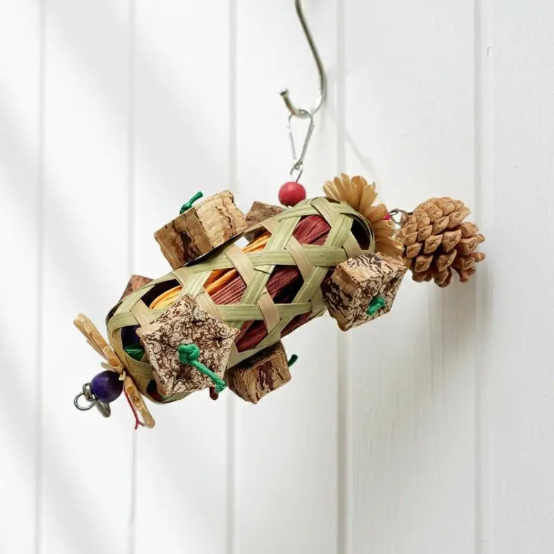 Parrot Foraging Chew Toy – Natural Wood Bird Enrichment Toy