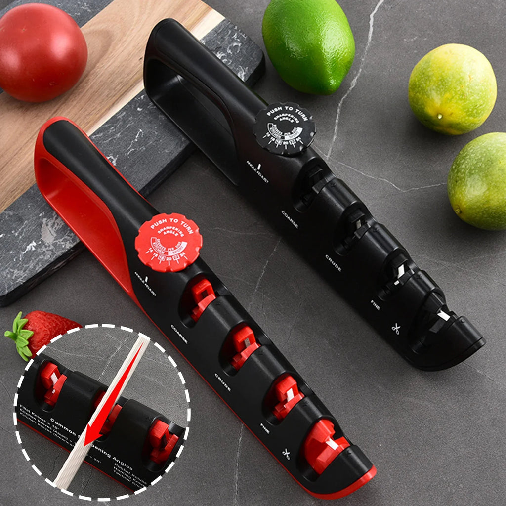 4-Stage Ceramic Knife Sharpener – Adjustable Angle, Non-Slip