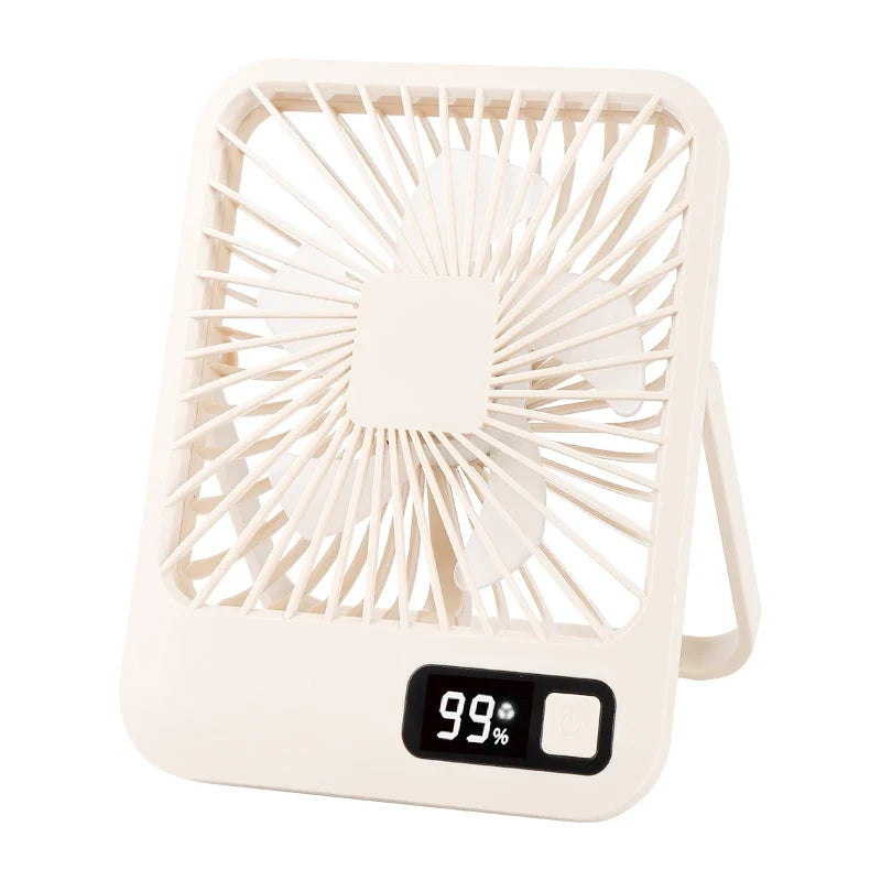 Rechargeable Foldable Desktop Fan | 5-Speed Type-C LED Display