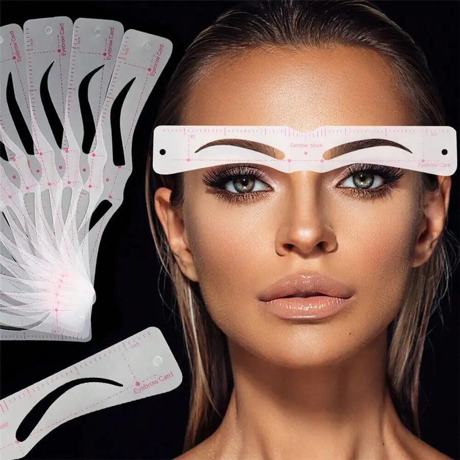 12 Reusable Eyebrow Stencils & Razor – DIY Brow Shaping Kit