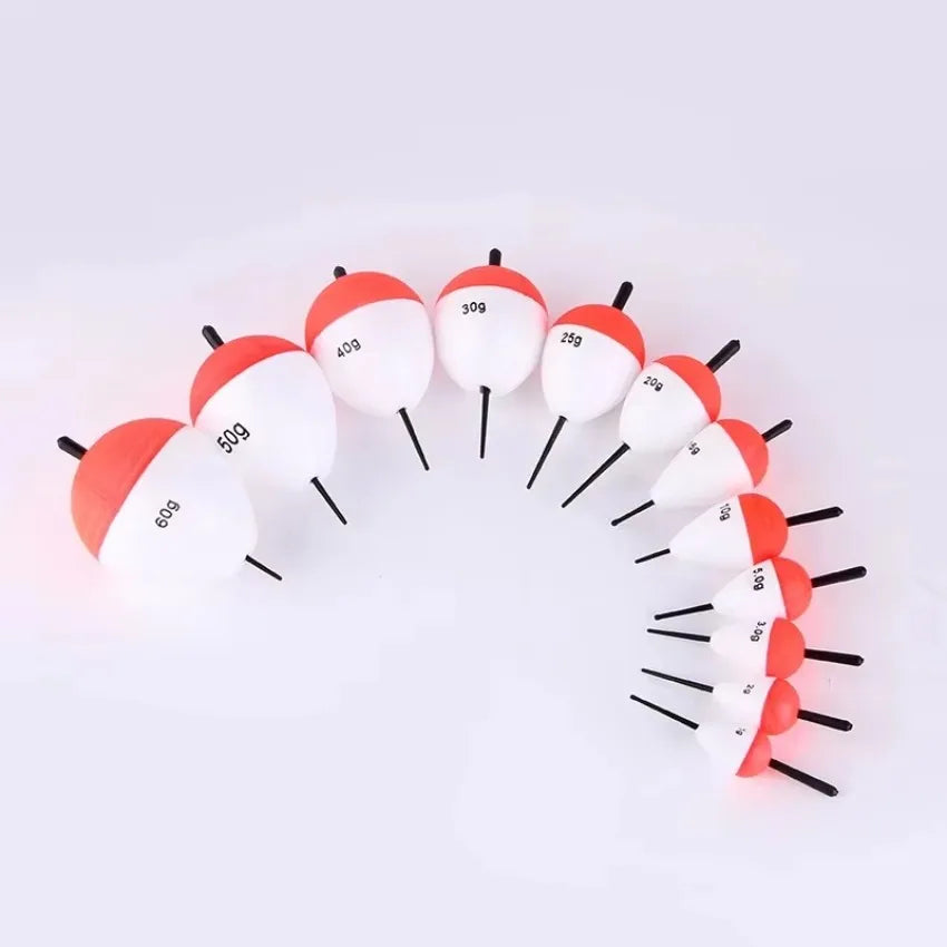 10-Pack Foam Fishing Floats – Big Belly Long Casting Bobbers