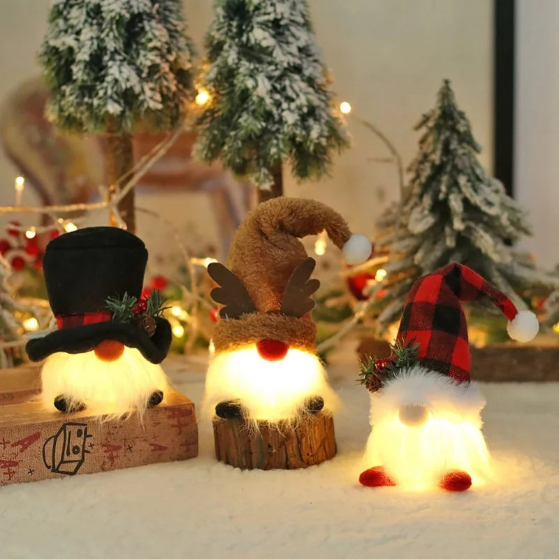 Christmas LED Gnome Plush Doll Pendant | Xmas Tree Ornament