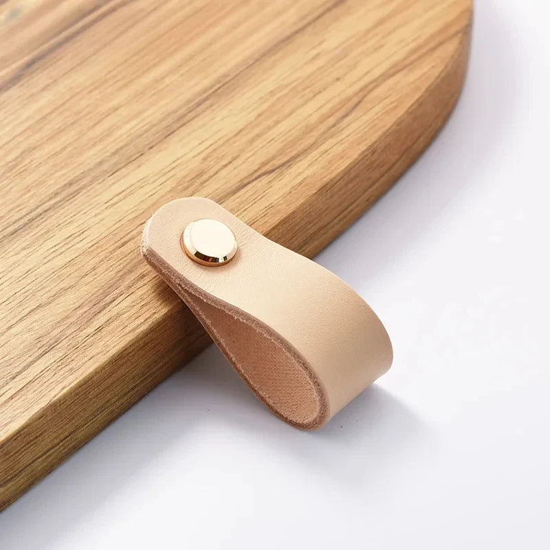 Nordic Vintage Leather Cabinet Handles & Drawer Pulls