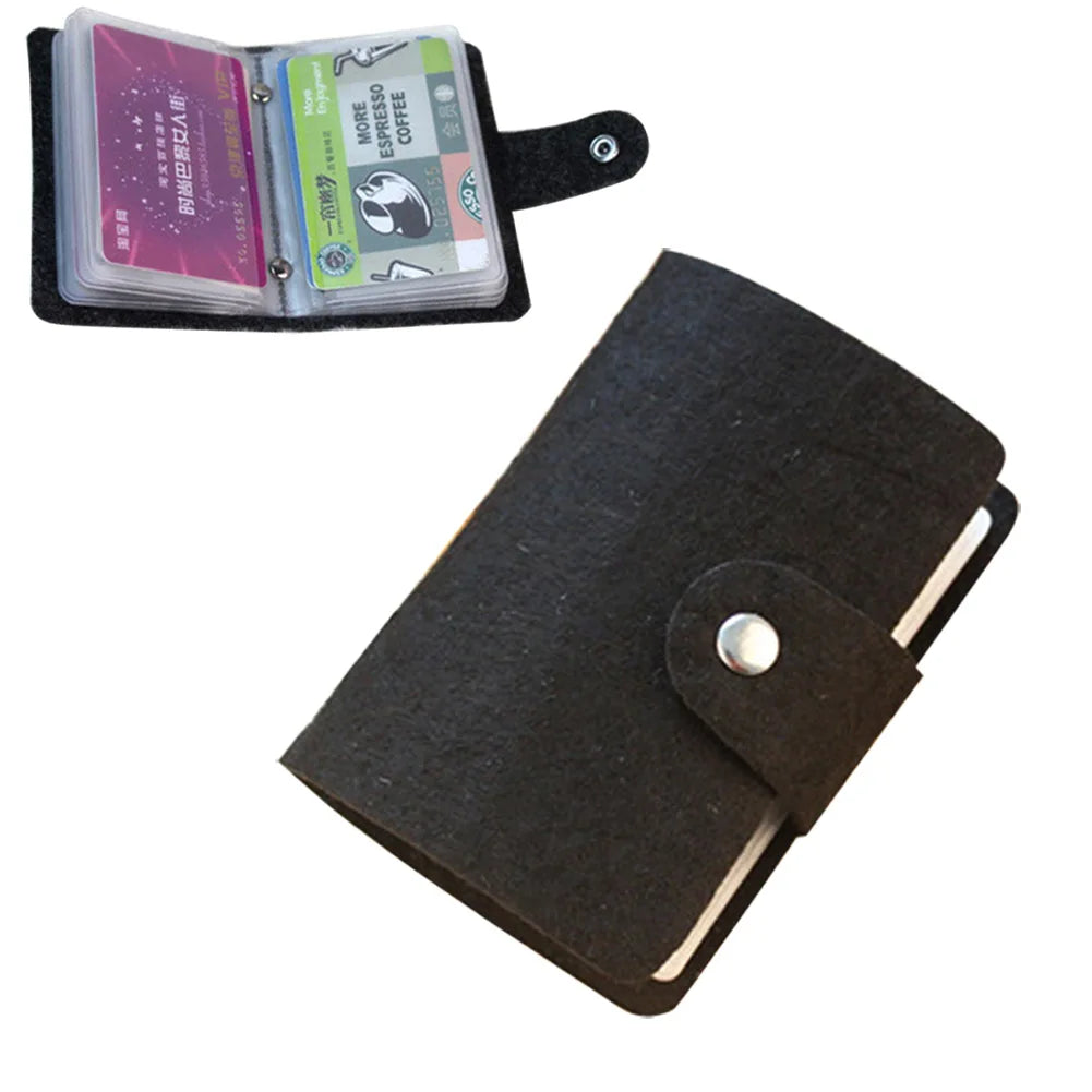 Vintage Felt Card Wallet – Unisex ID & Credit Card Holder