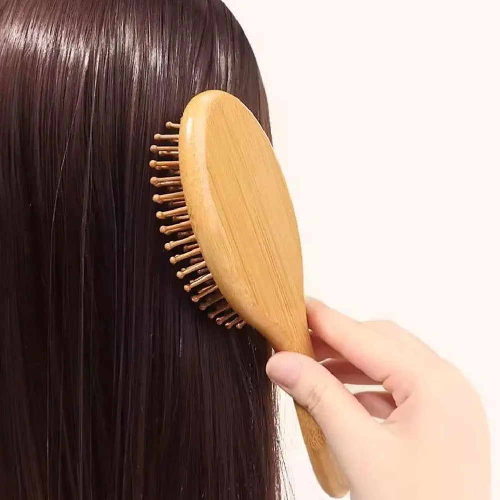 Bamboo Paddle Hair Brush & Wide-Tooth Comb – All Hair Types