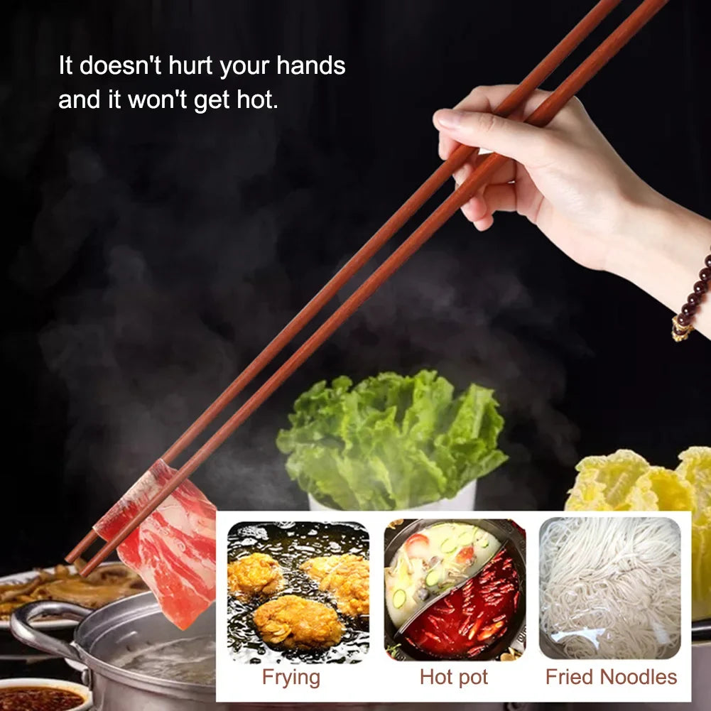 Extra Long Wenge Wood Cooking Chopsticks | Hot Pot & Frying