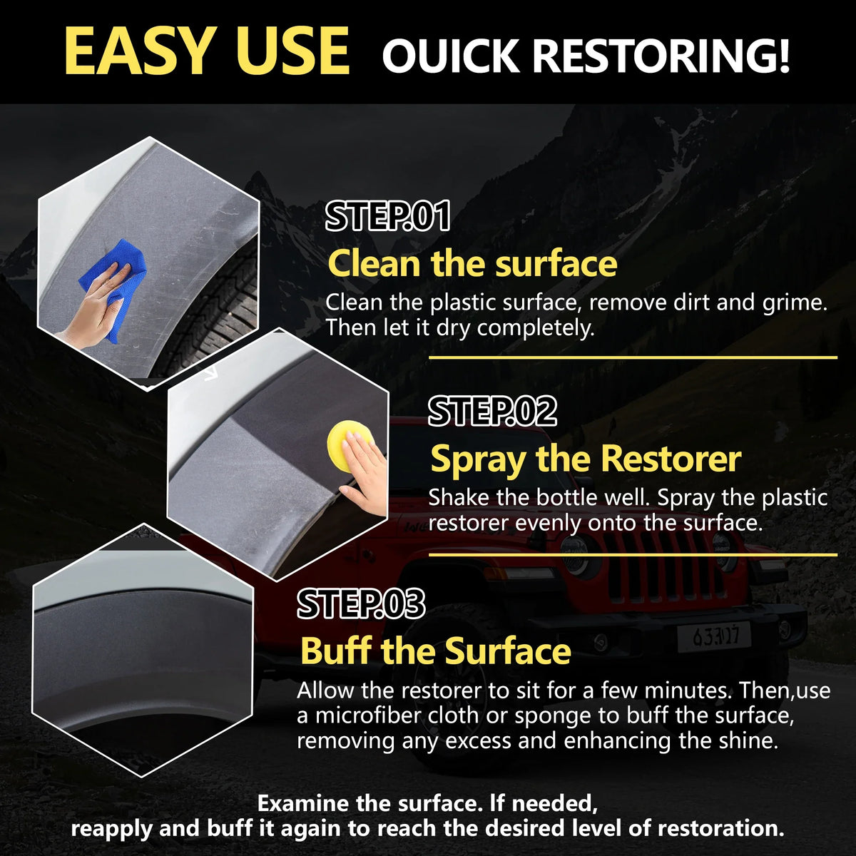 Car Plastic Restorer Coating – Refresh, Seal & Black Shine