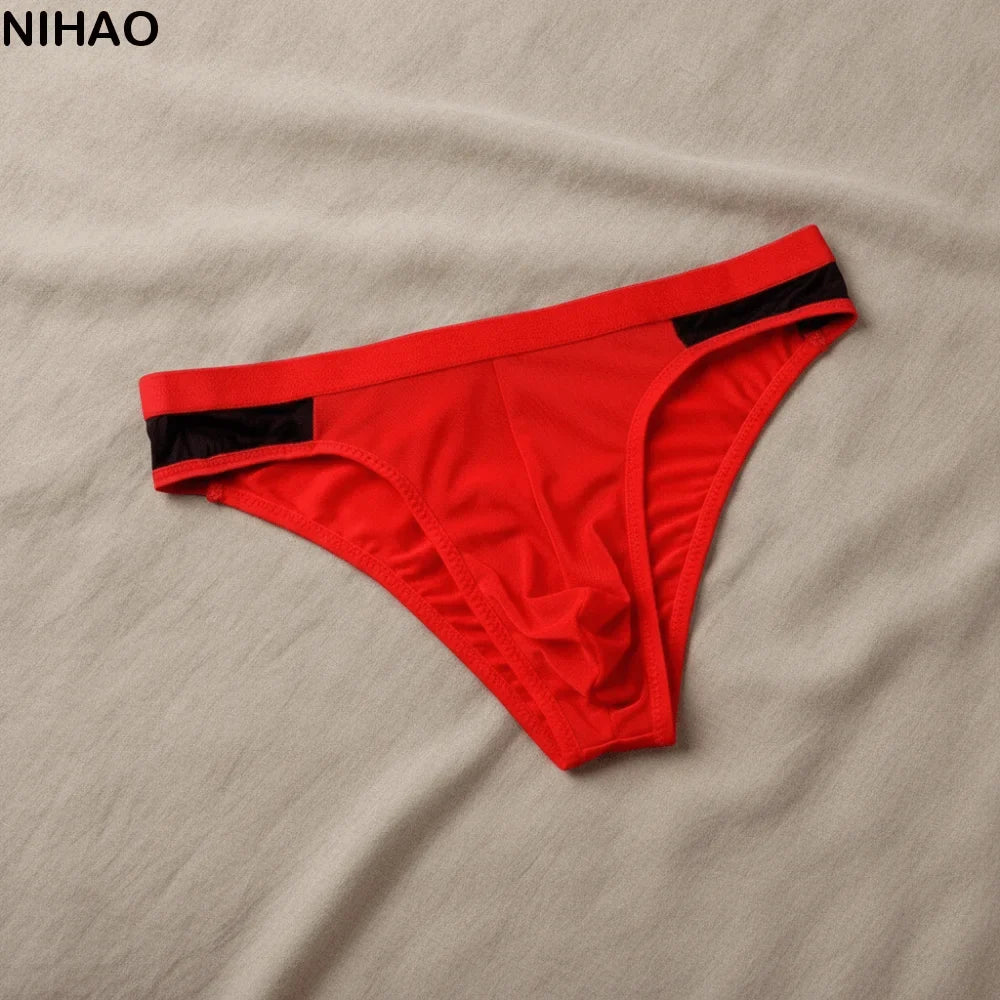 Men's Mesh Briefs – Breathable Low Waist Transparent Underwear