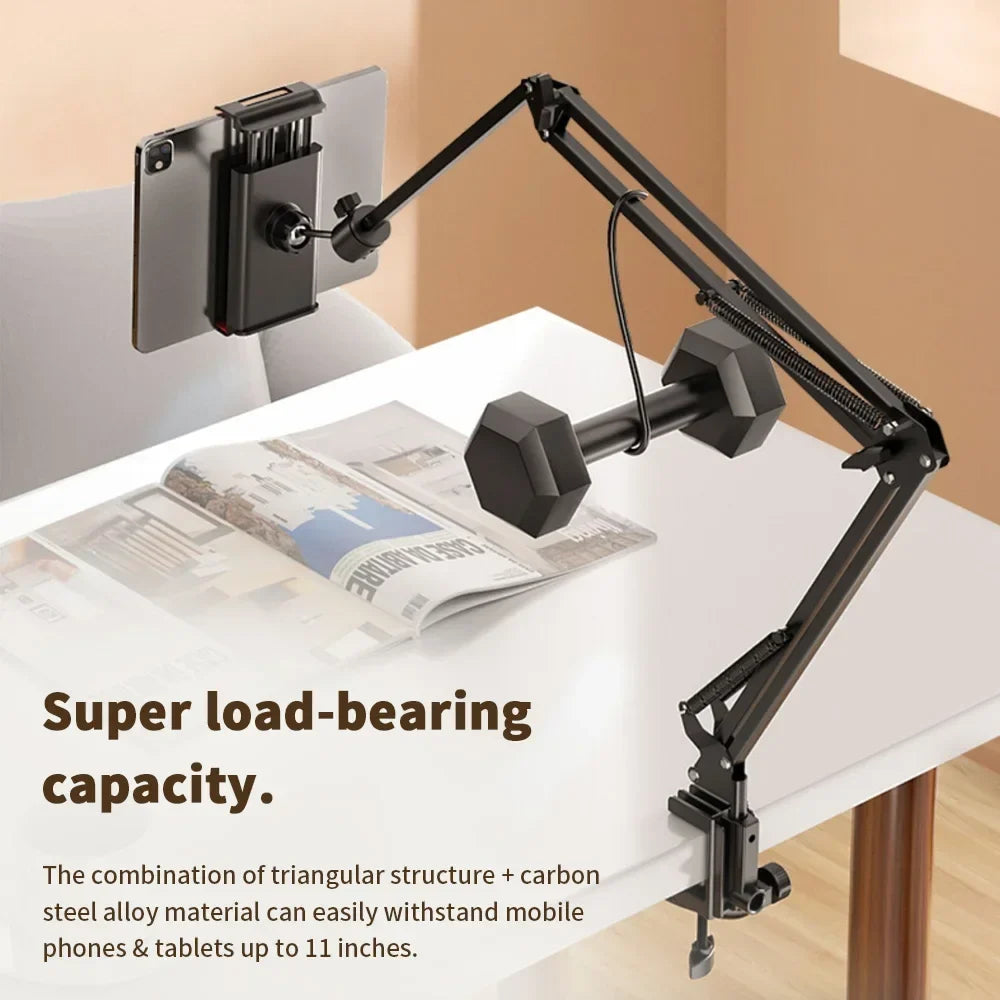Tablet Holder for Bed – 90cm Metal Arm 360° Rotating Mount