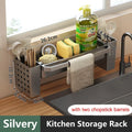Kitchen Sink Organizer Drain Rack Self-draining Shelf Sponge Holder
