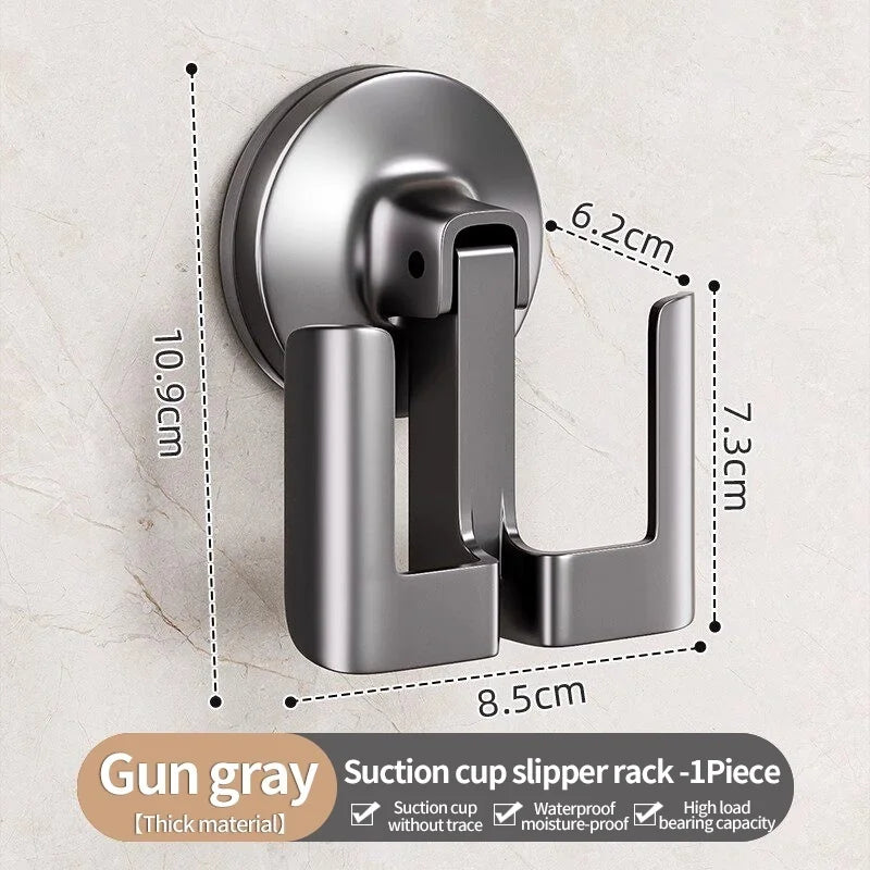 Drill-Free Suction Cup Bathroom Shelf & Wall Hook Rack