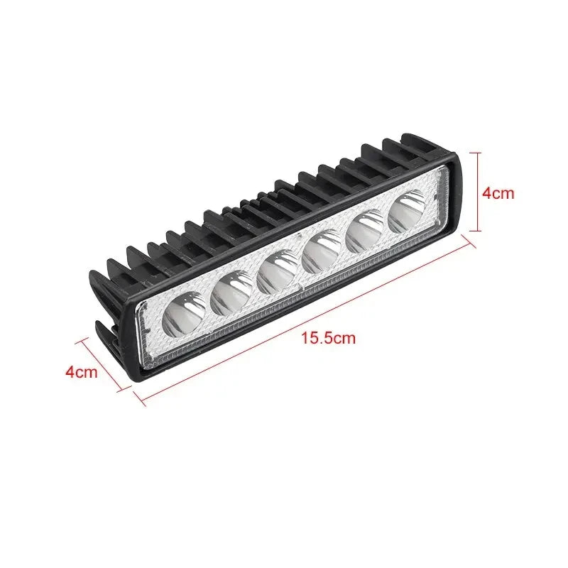 LED Work Light Bar 6000K 12V IP67 Flood Beam Off-Road Lamp
