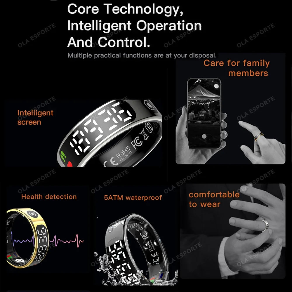 SR08 Smart Ring – Heart Rate, SpO2, Sleep & 5ATM Waterproof