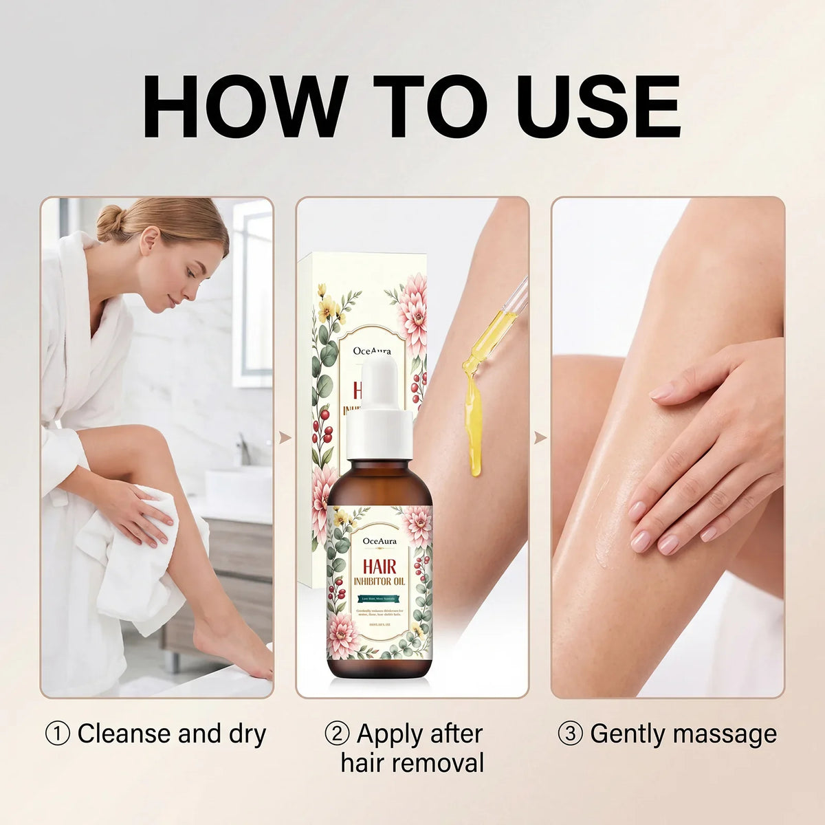 OCEAURA Post-Wax Soothing Skin Care Oil 60ml | After Hair Removal