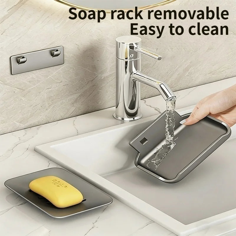 Corner Bathroom Soap Holder Rack – No-Drill Wall Mount