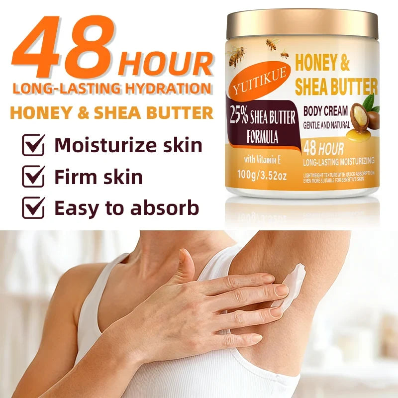 YUITIKUE 25% Shea Butter Body Cream | 48H Moisture 100g