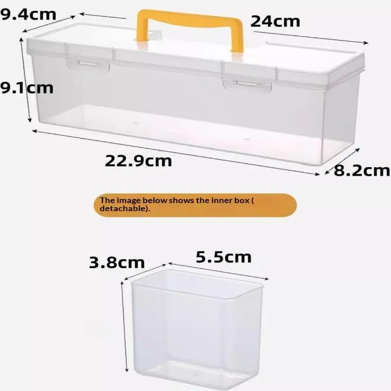 Multi-Compartment Transparent Tool Organizer Storage Box