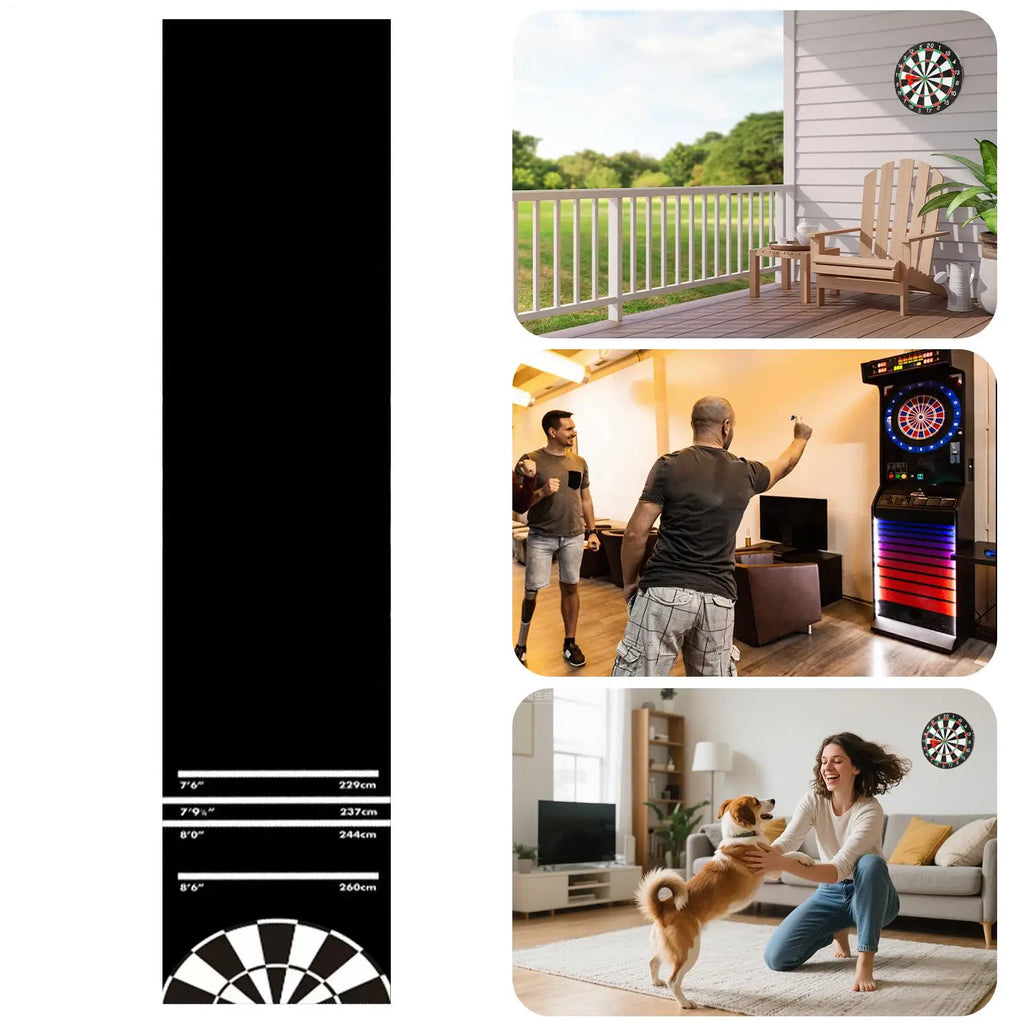 Dart Board Floor Mat 300x34cm | Anti-Slip Throw Line Rug