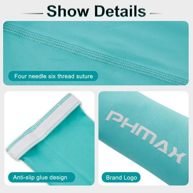 PHMAX UV Cycling Arm Sleeves – Ice Silk, Breathable Sport Cover