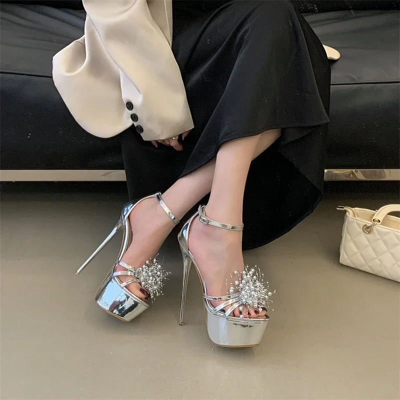 Women's Diamond High Heel Sandals – Wedding & Party Stiletto