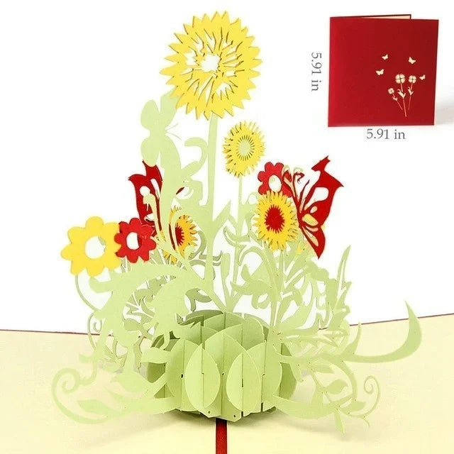 3D Pop-Up Laser Cut Greeting Card with Envelope | Gift Card
