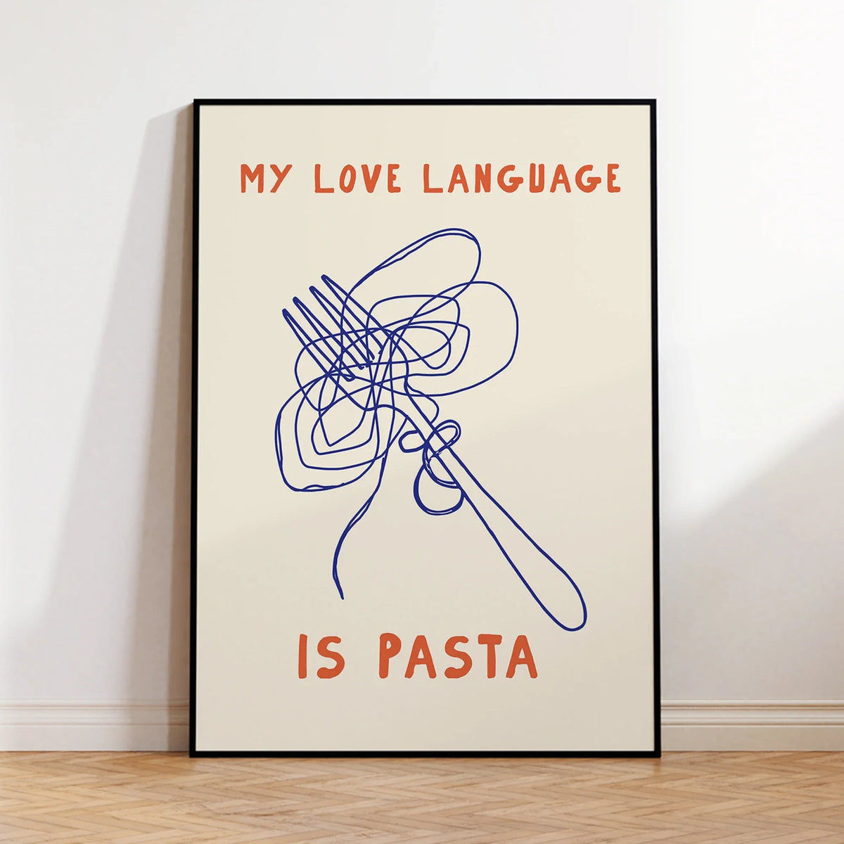"My Love Language Is Pasta" Funny Kitchen Canvas Wall Art